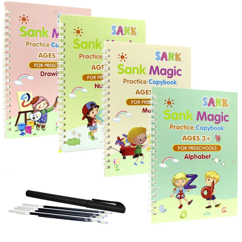 4pcs Sank Magic Practice Writing Book - Vibe Vault