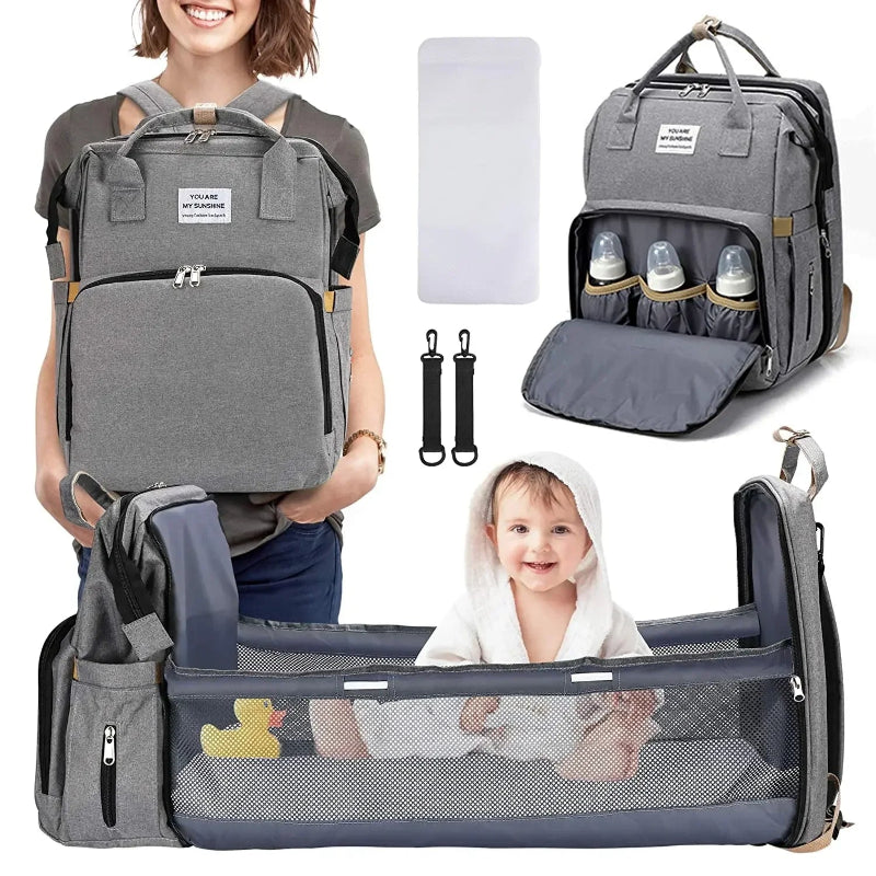 Baby Foldable Diaper Bag Bed with Pocket - Vibe Vault