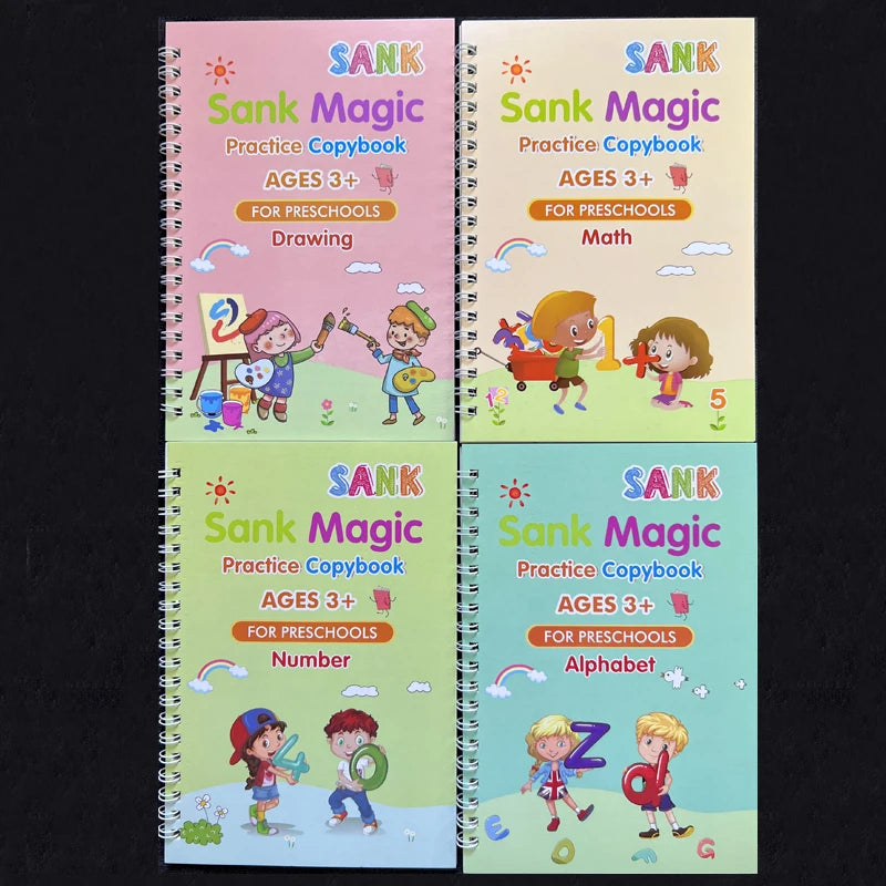 4pcs Sank Magic Practice Writing Book - Vibe Vault