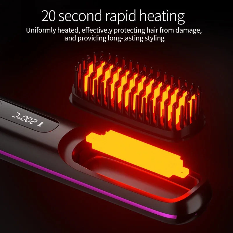 Electric LCD Ceramic Heating Hair Comb - Vibe Vault