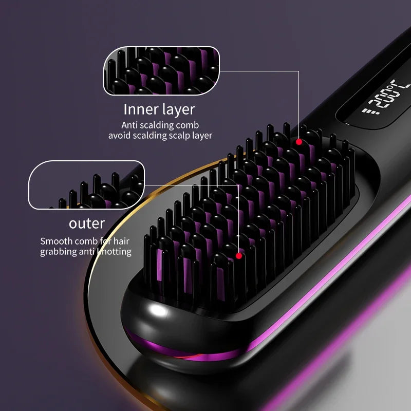 Electric LCD Ceramic Heating Hair Comb - Vibe Vault