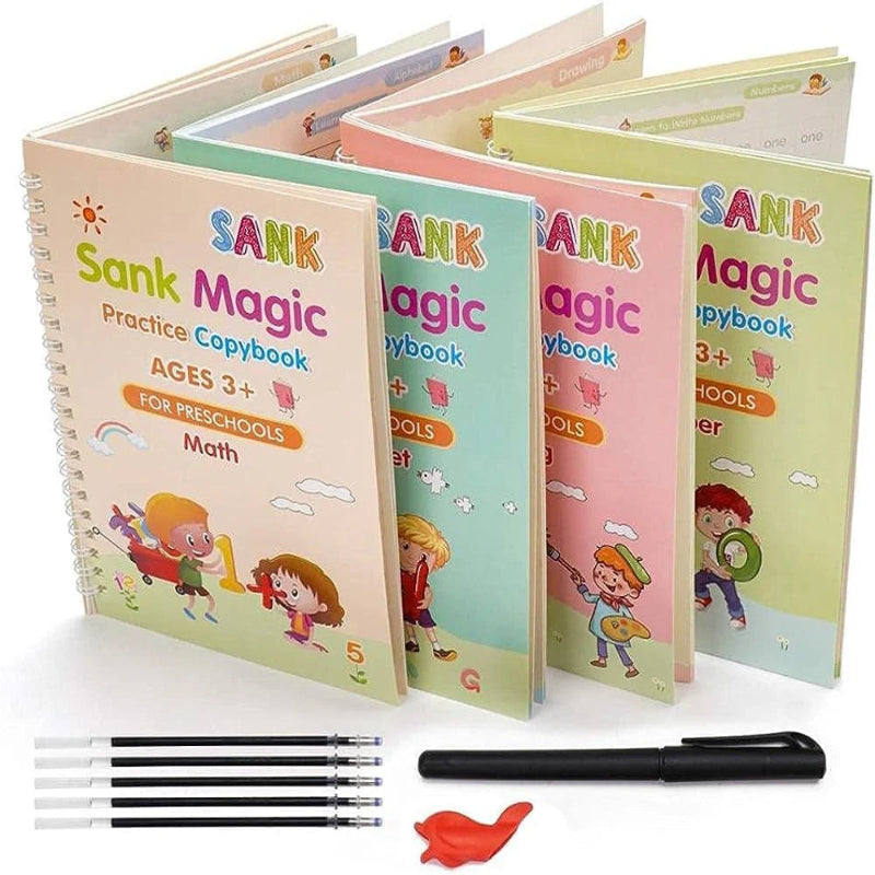 4pcs Sank Magic Practice Writing Book - Vibe Vault